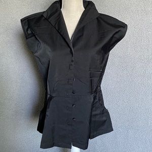 New York & Company Collection Peblem Top Womens Size M Medium Black